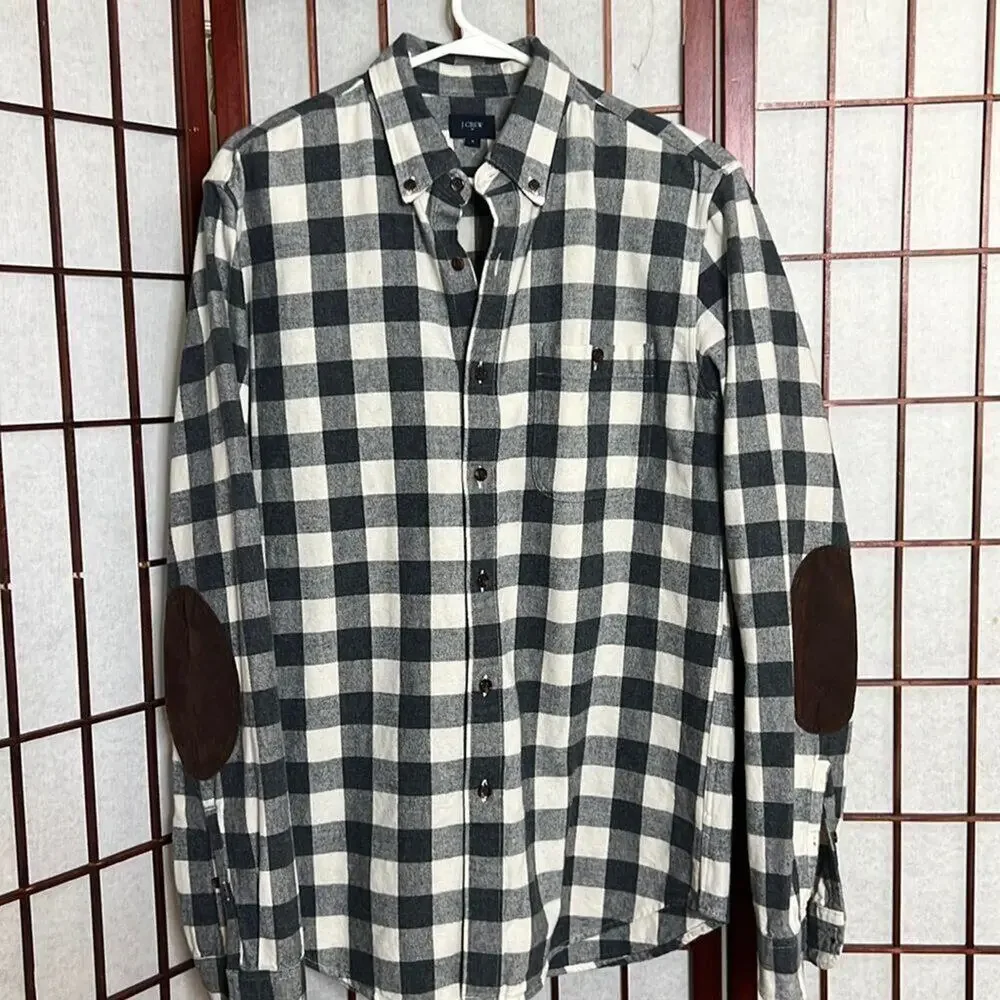 J.CREW 100% COTTON OXFORD ARM PATCH SHIRT‎ SIZE M